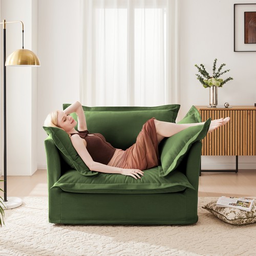 Slip covered armchair with - armchair, 1