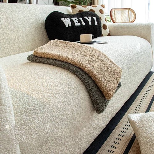 Sherpa fleece sofa cover - fleece,